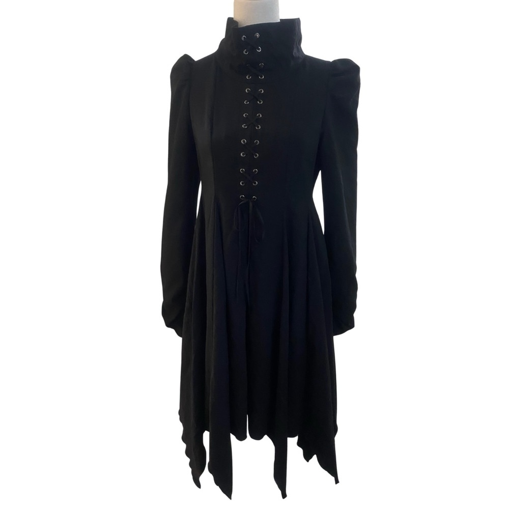 B.P.N. Black Peace Now: Elegant Black Gothic Lolita Dress 98% Wool